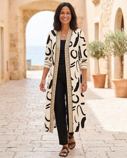 ExpressOutlet24 - Mazan | Printed Open-Front Cardigan Women