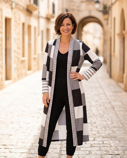 ExpressOutlet24 - Mazan | Printed Open-Front Cardigan Women