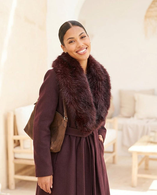 ExpressOutlet24 - Tivel | Faux Fur-Trimmed Belted Coat Women