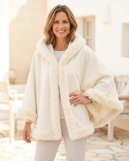 ExpressOutlet24 - Caren | Hooded Faux-Fur Trim Coat Women