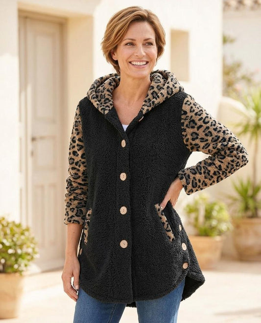 ExpressOutlet24 - Zelev | Leopard Print Hooded Jacket Women