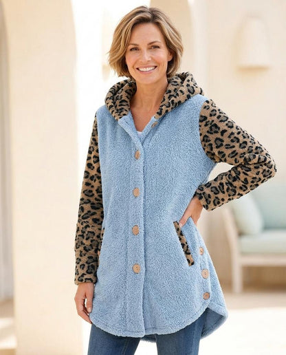 ExpressOutlet24 - Zelev | Leopard Print Hooded Jacket Women