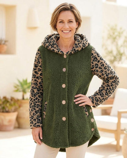 ExpressOutlet24 - Zelev | Leopard Print Hooded Jacket Women