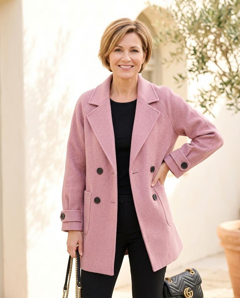 ExpressOutlet24 - Loren | Double-Breasted Lined Coat Women