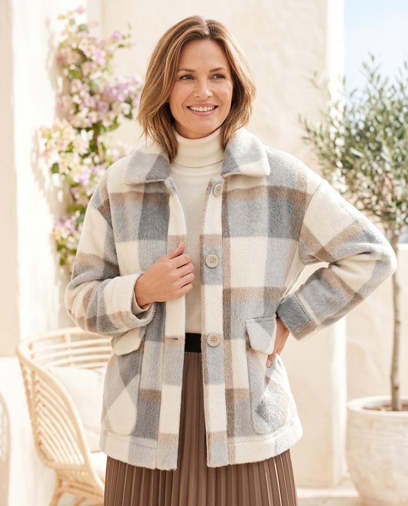 ExpressOutlet24 - Cosol | Plaid Buttoned Jacket Women