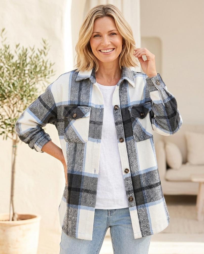 ExpressOutlet24 - Zeven | Plaid Button-Front Jacket Women