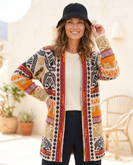 ExpressOutlet24 - Yovar | Jacquard-Knit Open-Front Knit Cardigan Women