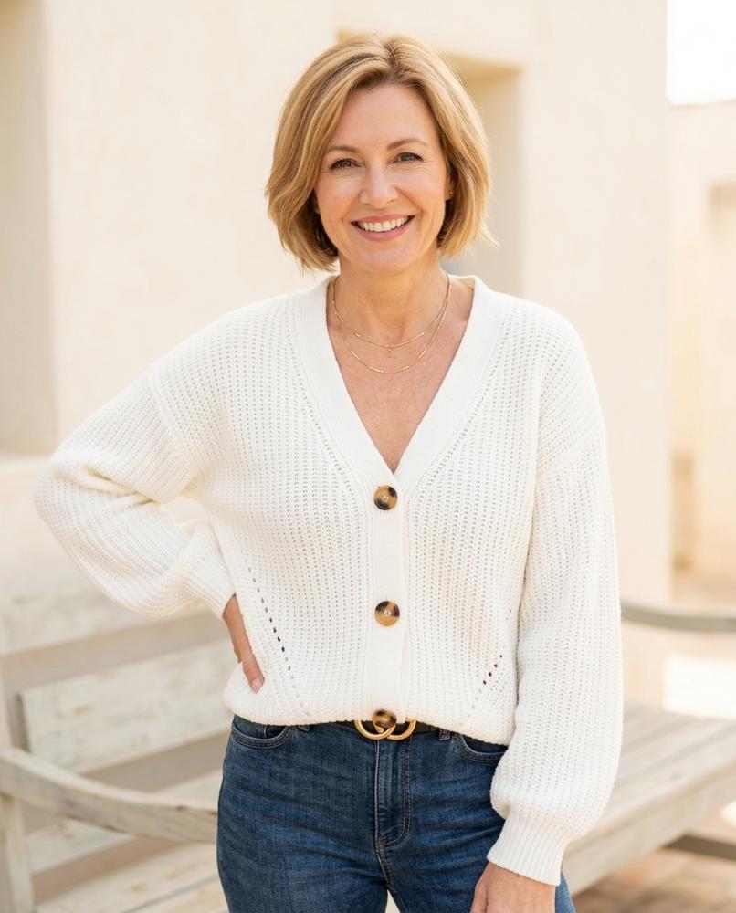 ExpressOutlet24 - Laver | Chunky-Knit V-Neck Knit Cardigan Women