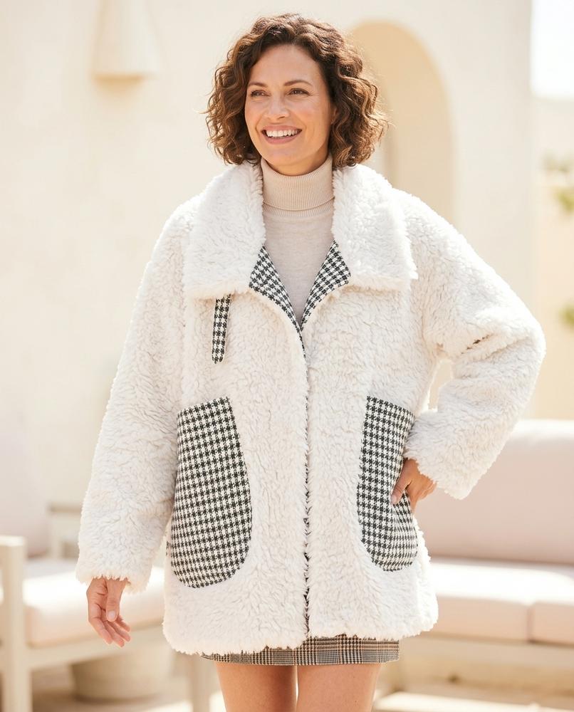 ExpressOutlet24 - Samir | Sherpa Houndstooth Coat Women
