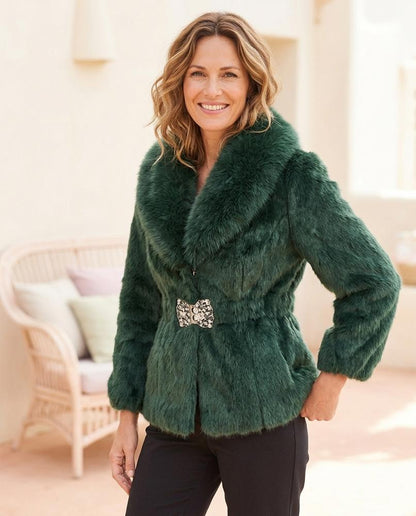 ExpressOutlet24 - Karan | Faux-Fur Belted Jacket Women