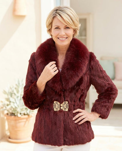 ExpressOutlet24 - Karan | Faux-Fur Belted Jacket Women