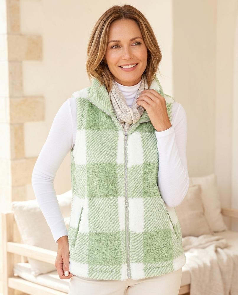 ExpressOutlet24 - Caken | Fleece Checkered Vest Women