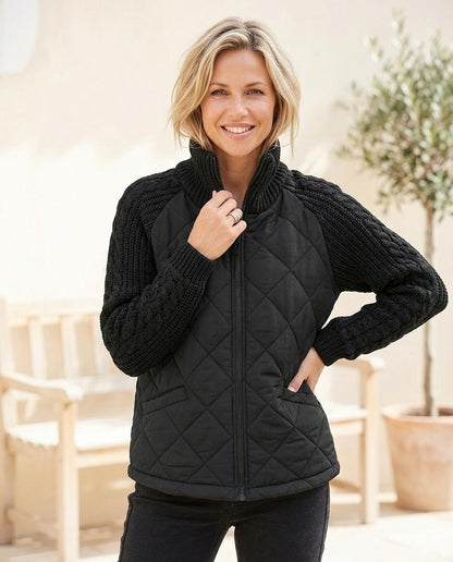 ExpressOutlet24 - Vedar | Quilted Knit-Sleeve Jacket Women
