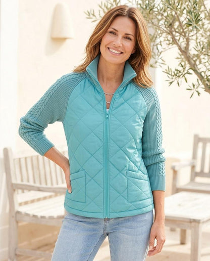 ExpressOutlet24 - Vedar | Quilted Knit-Sleeve Jacket Women