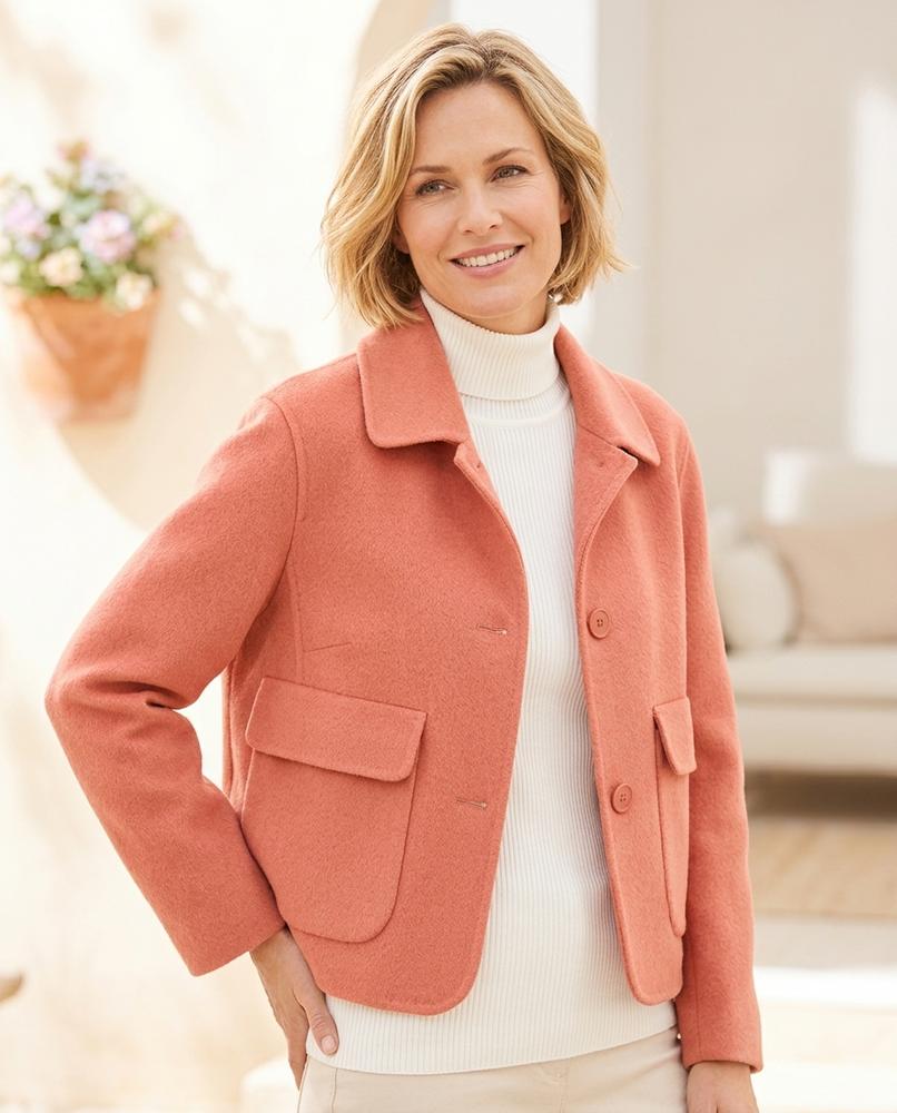 ExpressOutlet24 - Mirev | Button-Front Wool-Blend Jacket Women