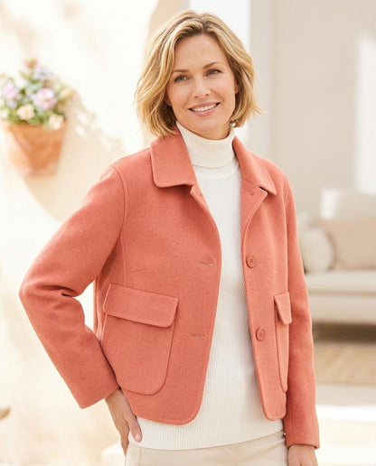 ExpressOutlet24 - Mirev | Button-Front Wool-Blend Jacket Women