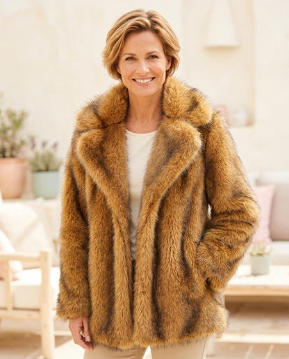 ExpressOutlet24 - Roser | Faux Fur Striped Coat Women