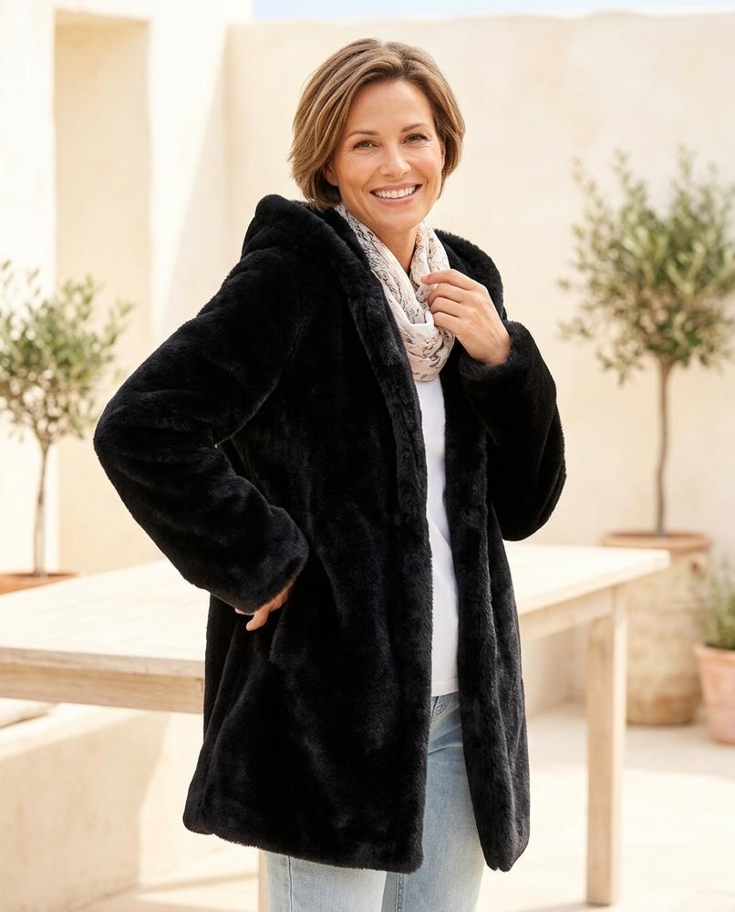 ExpressOutlet24 - Vedan | Teddy-Fleece Notched Lapel Coat Women