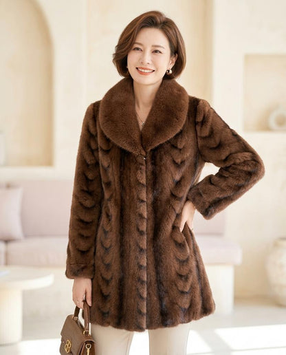 ExpressOutlet24 - Nimar | Patterned Contrast-Collar Coat Women
