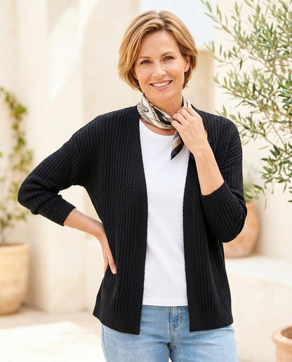 ExpressOutlet24 - Vemar | Ribbed Open-Front Knit Cardigan Women