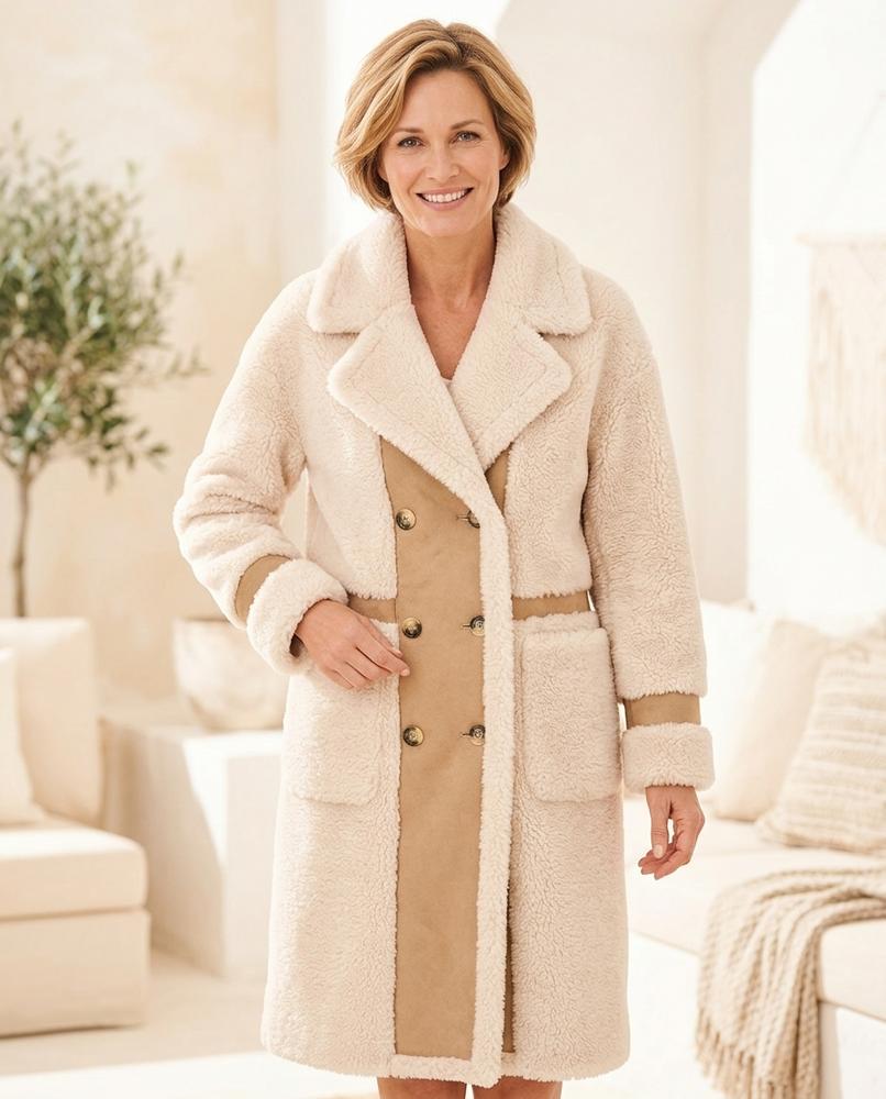 ExpressOutlet24 - Arhal | Double-Breasted Shearling-Style Coat Women