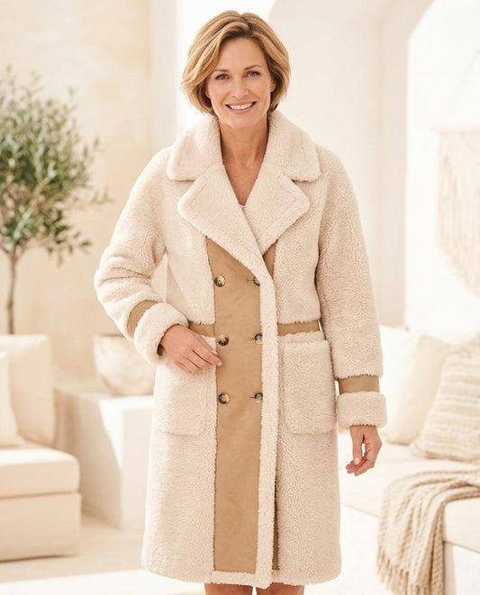 ExpressOutlet24 - Arhal | Double-Breasted Shearling-Style Coat Women