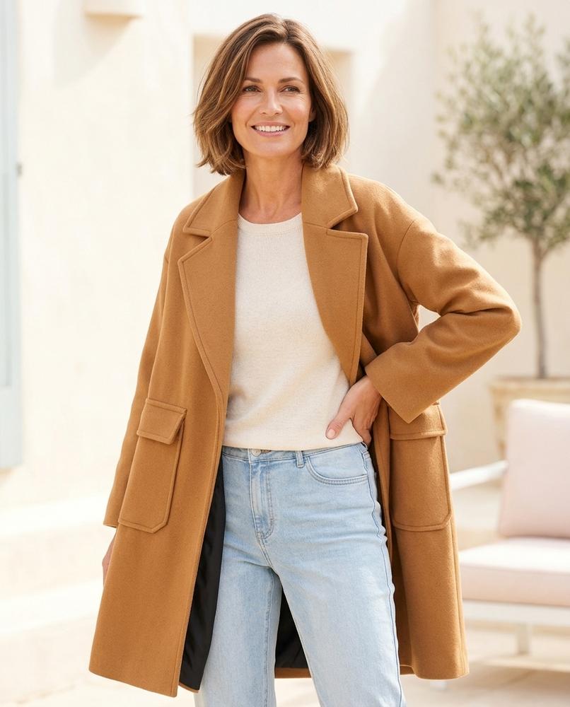 ExpressOutlet24 - Semor | Relaxed Fit Single-Breasted Coat Women