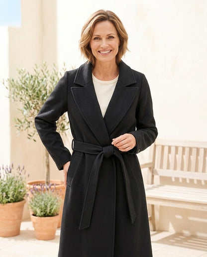 ExpressOutlet24 - Zelar | Belted Notched-Lapel Coat Women