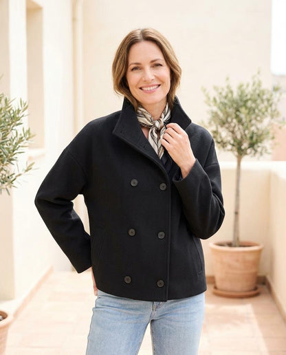 ExpressOutlet24 - Rozan | Double-Breasted Stand-Collar Jacket Women