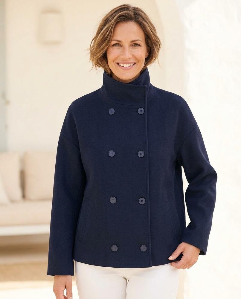ExpressOutlet24 - Rozan | Double-Breasted Stand-Collar Jacket Women