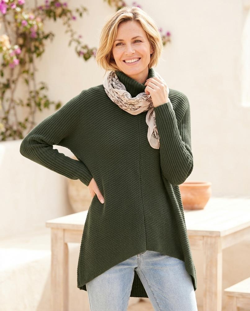 ExpressOutlet24 - Elnav | Rib-Knit Relaxed-Fit Turtleneck Sweater Women
