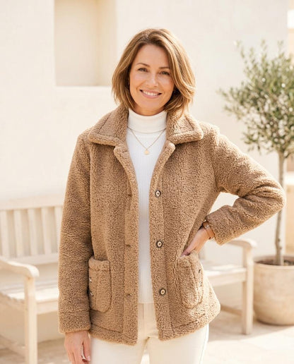 ExpressOutlet24 - Misel | Textured Button-Front Jacket Women
