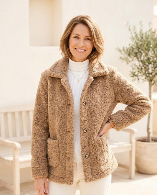ExpressOutlet24 - Misel | Textured Button-Front Jacket Women