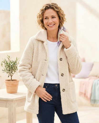 ExpressOutlet24 - Misel | Textured Button-Front Jacket Women