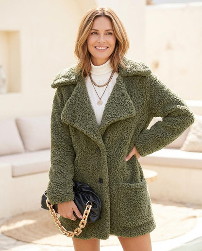 ExpressOutlet24 - Ramor | Textured Single-Breasted Coat Women