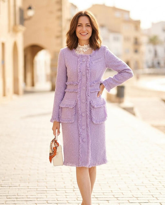 ExpressOutlet24 - Elrel | Textured Fringed Dress Women