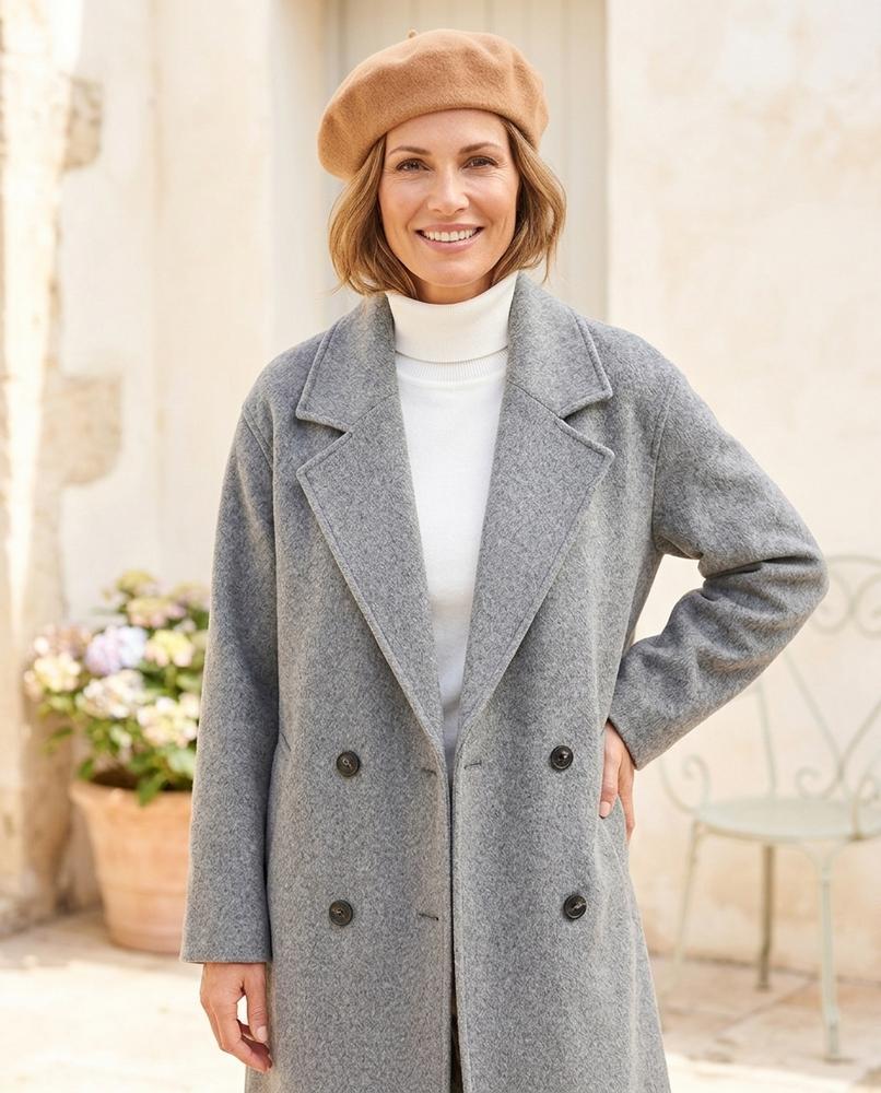 ExpressOutlet24 - Keram | Double-Breasted Relaxed-Fit Coat Women