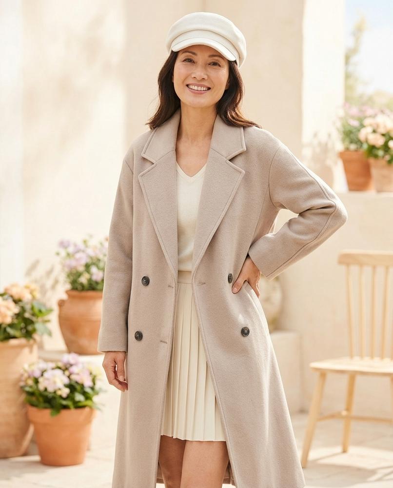 ExpressOutlet24 - Keram | Double-Breasted Relaxed-Fit Coat Women