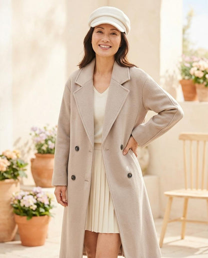ExpressOutlet24 - Keram | Double-Breasted Relaxed-Fit Coat Women