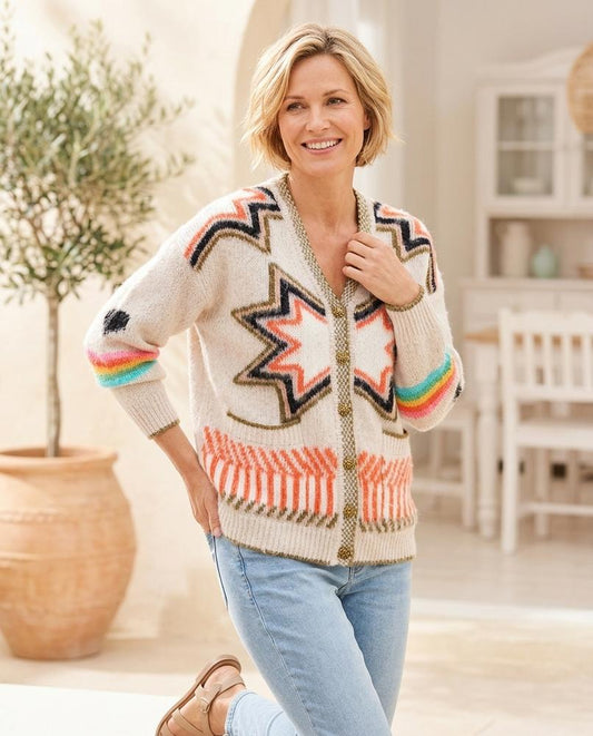 ExpressOutlet24 - Daran | Patterned Button-Front Knit Cardigan Women