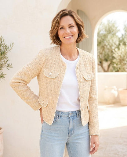 ExpressOutlet24 - Leser | Textured Pearl-Trimmed Jacket Women