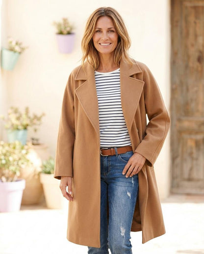 ExpressOutlet24 - Lysel | Loose-Fit Notched Lapel Coat Women