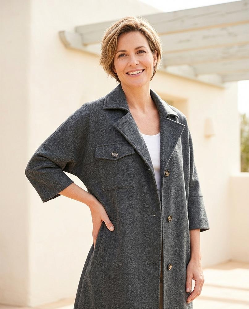 ExpressOutlet24 - Lysel | Loose-Fit Notched Lapel Coat Women