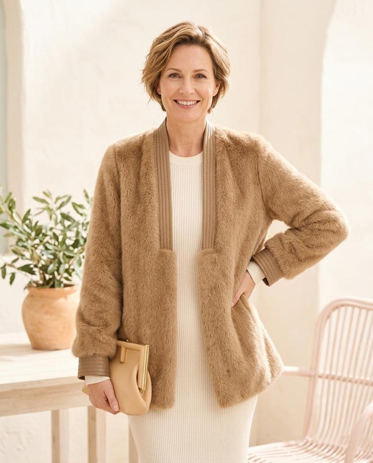 ExpressOutlet24 - Comir | Faux-Fur Open-Front Jacket Women