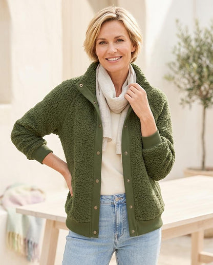 ExpressOutlet24 - Conor | Sherpa-Fleece Snap-Button Jacket Women
