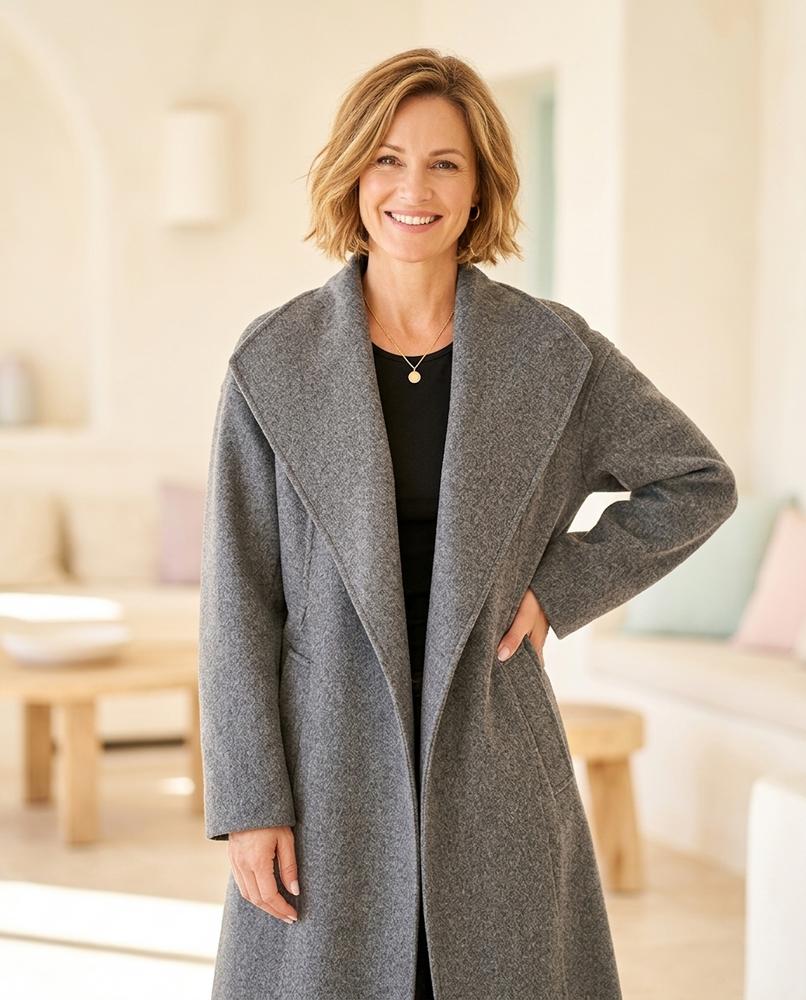 ExpressOutlet24 - Rilen | Open-Front Wide-Lapel Coat Women
