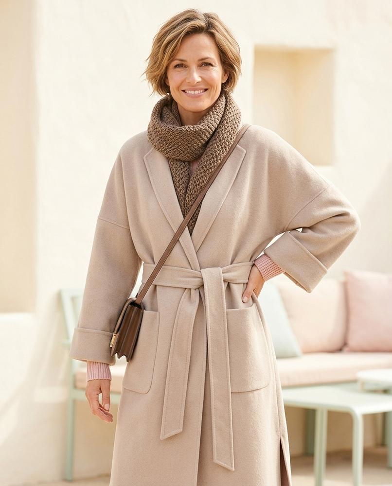 ExpressOutlet24 - Nomir | Belted Lapel-Collar Coat Women