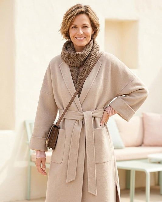 ExpressOutlet24 - Nomir | Belted Lapel-Collar Coat Women