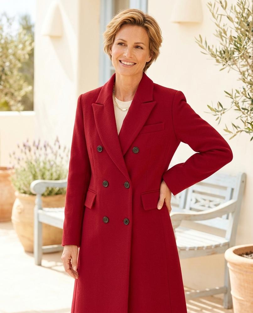 ExpressOutlet24 - Tisan | Double-Breasted Wool-Look Coat Women