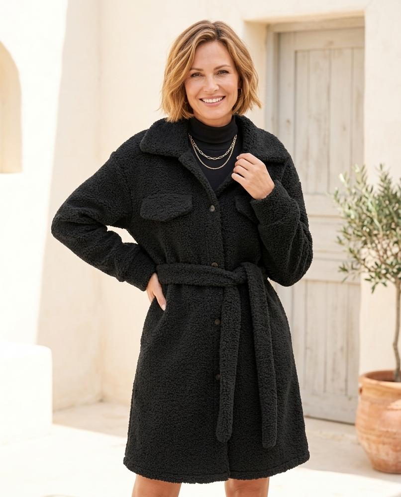 ExpressOutlet24 - Madar | Belted Textured Coat Women